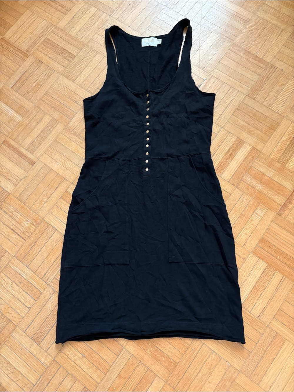 Nation LTD Women's Black Button-Front Tank Dress